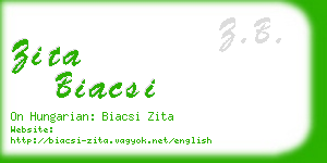 zita biacsi business card